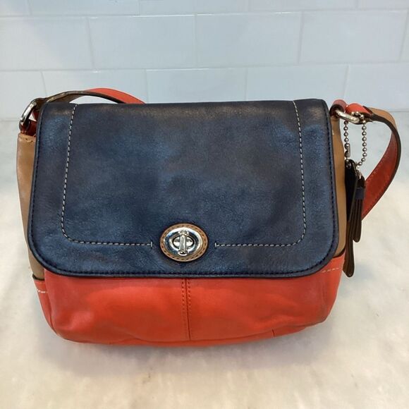 Coach Park Color Block Crossbody Leather Shoulder Bag - Picture 2 of 16